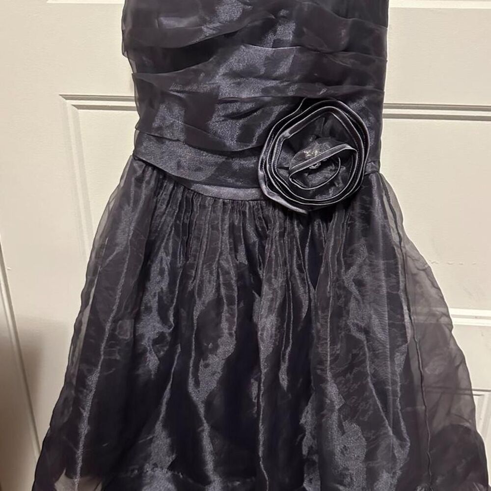 Stunning Charcoal Gray Size 3/4 formal dress classy goth party evening wear